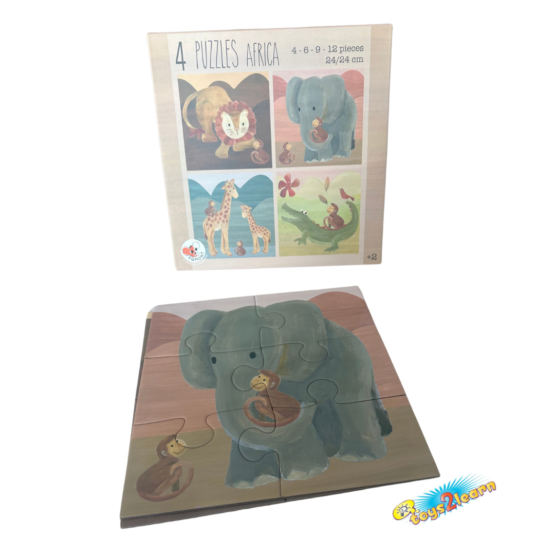 Pre School Puzzle - Africa Animals - 4 Puzzles
