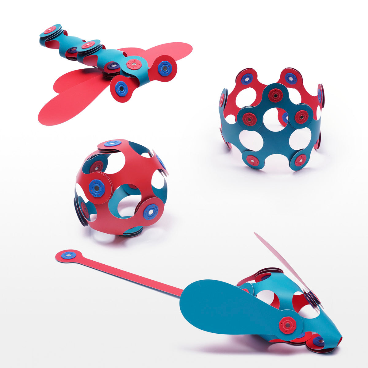 Clixo - Itsy Pack - Flamingo / Turquoise - Magnetic Building