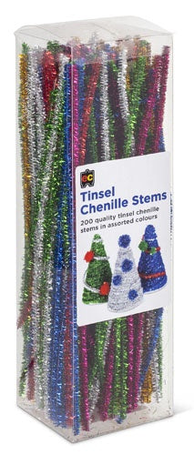 Chenille Stems/ Pipe Cleaners - Tinsel 30cm - Pack of 200
