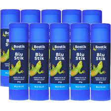 Bostik Blu Stik Blue Glue Stick - 35g  - Pack of 10