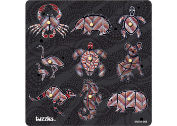 Tuzzles Aboriginal Art Animals Knob Puzzle 9pcs