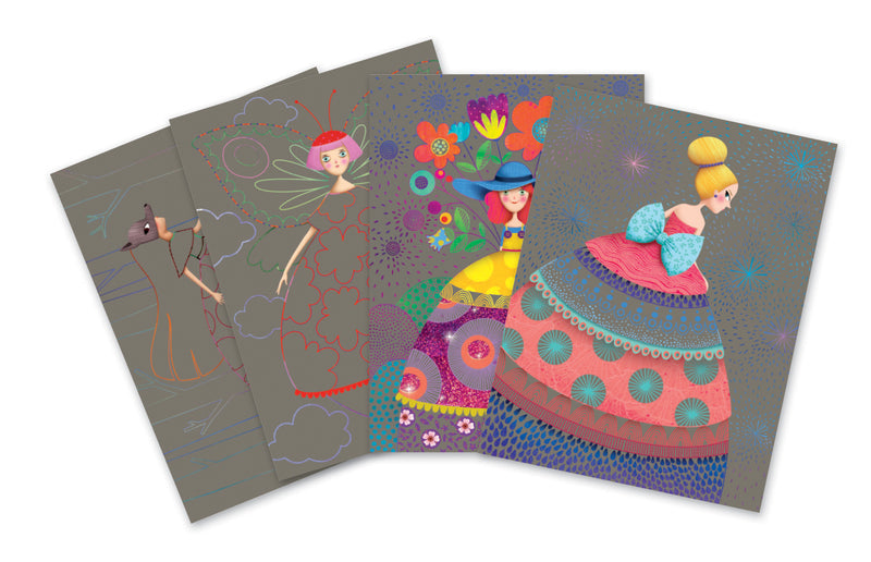 DJECO Art Kit - Scratch Cards - The Beauties' Ball
