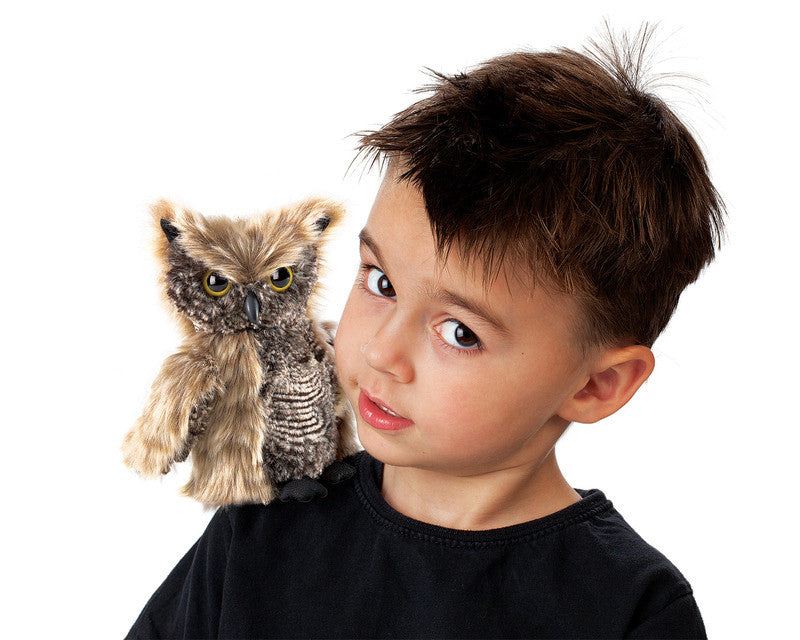 FOLKMANIS HAND PUPPET Screech Owl Small