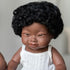 Miniland Doll - African Down Syndrome Girl, 38 cm, Anatomically Correct Baby