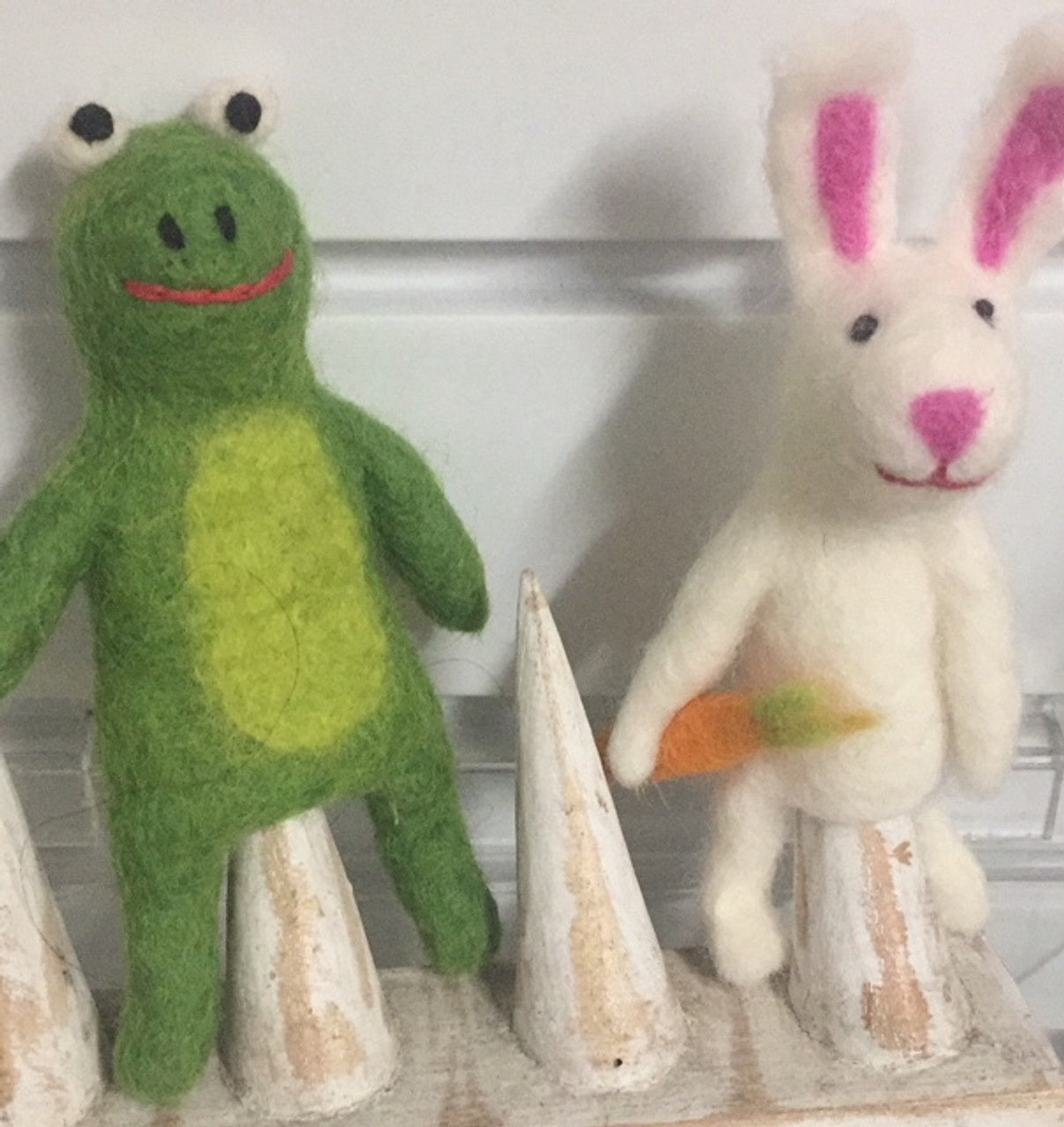 PAPOOSE Felt Finger Puppets Set of 4 - Frog and Bunny