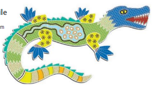 Tuzzles Floor Puzzle Wooden Aboriginal Art Crocodile 12 pcs