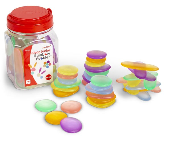 EDX -  Junior Rainbow Pebbles - Translucent - Jar of 36