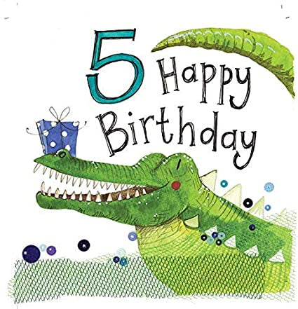 Greeting Card - Alex Clark - 5 Year Old Boy - Birthday - Crocodile