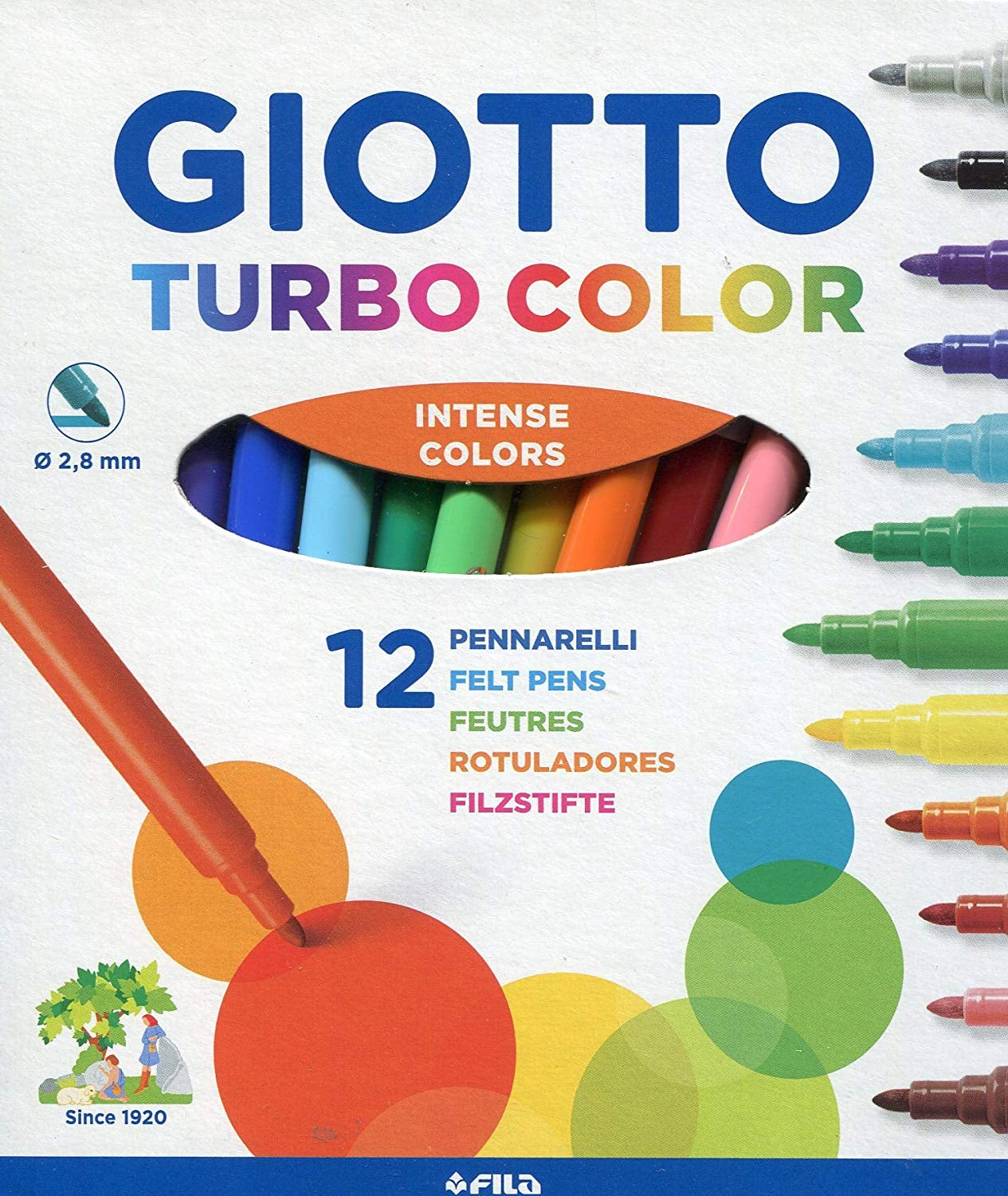 Giotto Children's Markers (Turbo Colour) Box of 12