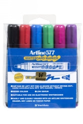 Artline 577 Bullet 3mm - Whiteboard Marker - Pack of 6 Asst. Colours