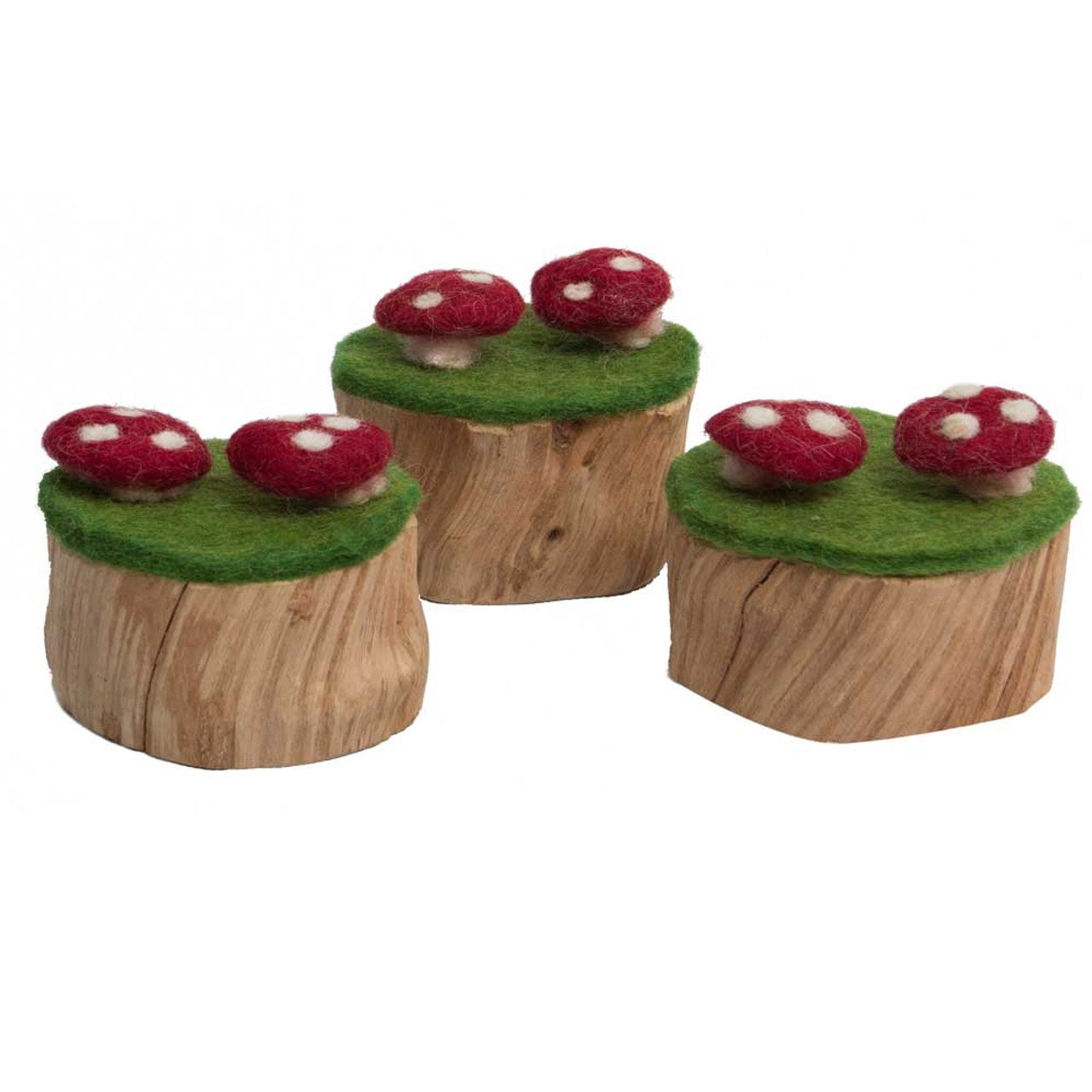 PAPOOSE Toadstools on Trunk - Set of 3