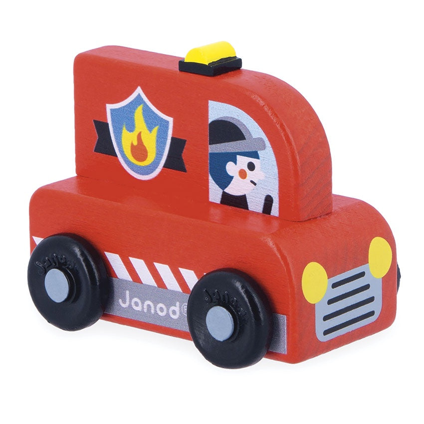 JANOD - Car - Fire Truck - Wooden