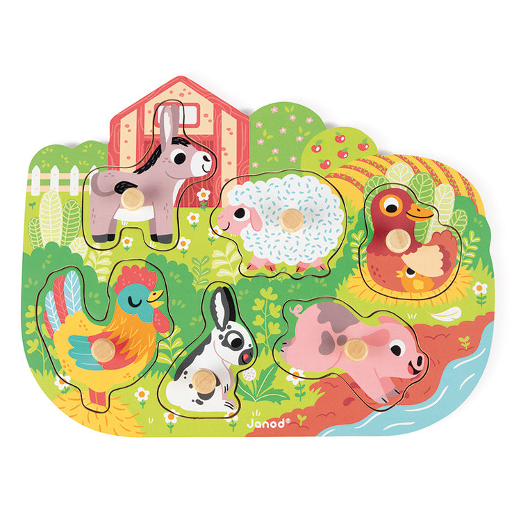 JANOD Puzzle - Farm Peg Puzzle
