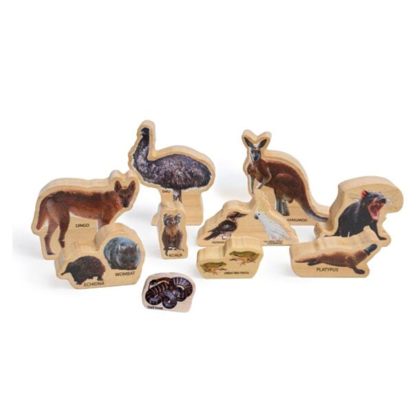 THE FRECKLED FROG - Australian Animals - Set of 10 Wooden
