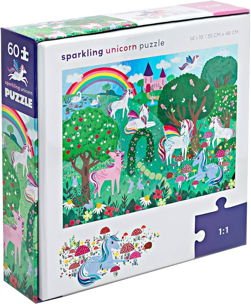 CROCODILE CREEK -   Foil Puzzle 60 pc - Sparkling Unicorn