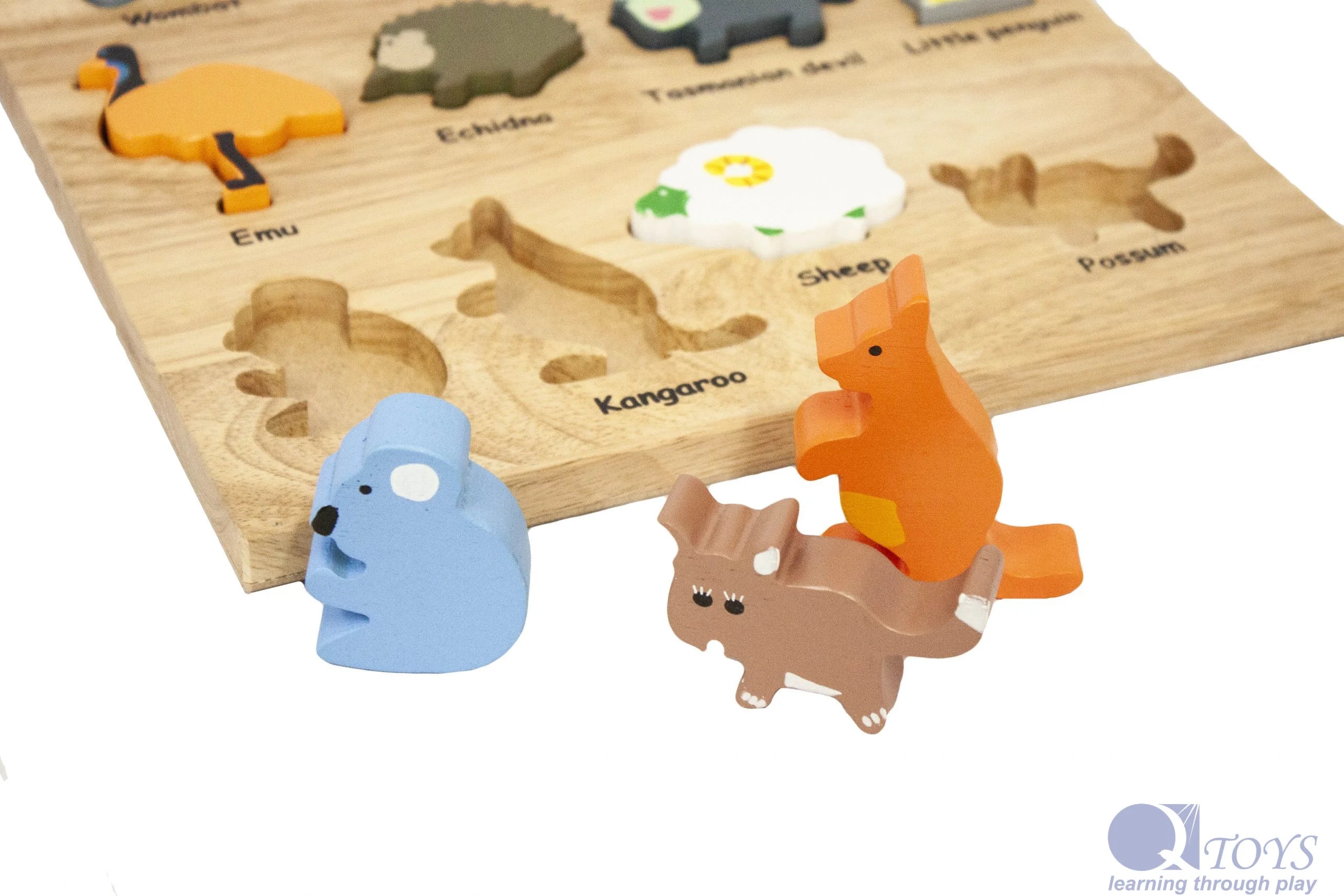 Qtoys - Coloured Australian Animal Puzzle