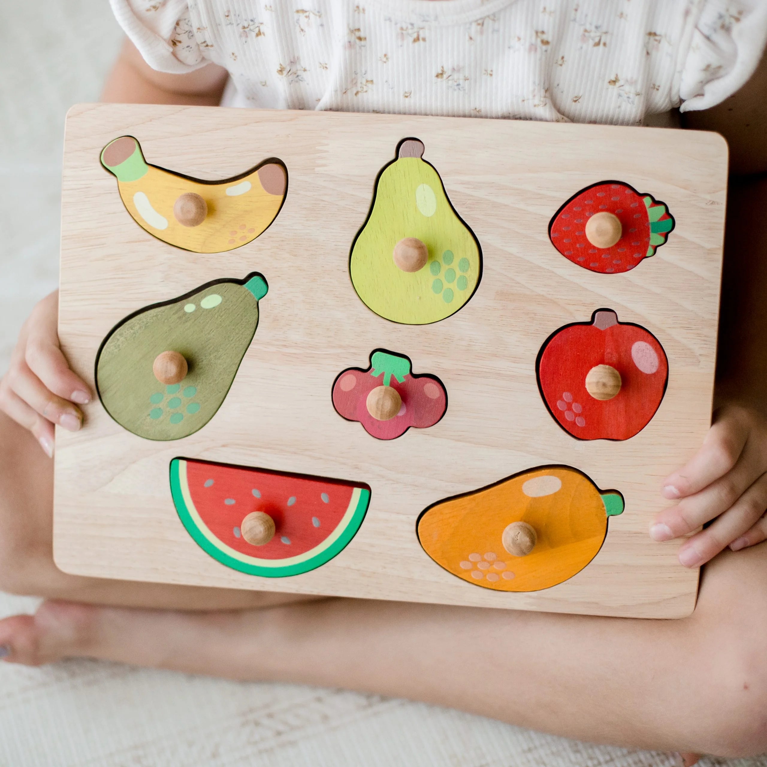 Qtoys - Fruit Knob Puzzle - Wooden