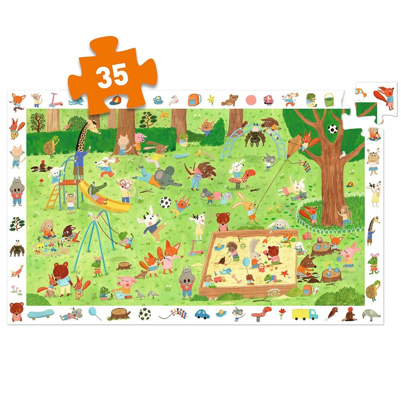 DJECO Observation Puzzle - Little Friends Garden  - 35 piece