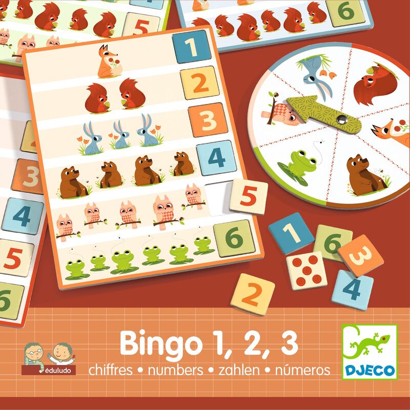 DJECO Games - Eduludo Bingo 1, 2, 3 numbers