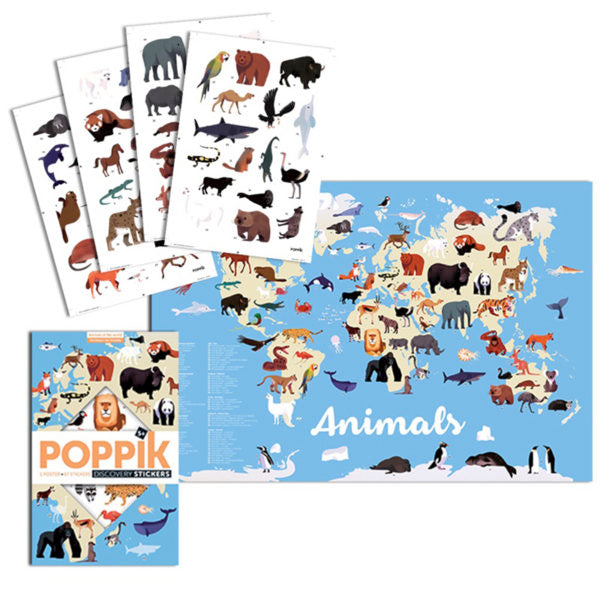 Poppik Art Kit - Discovery Stickers - Animals of the World