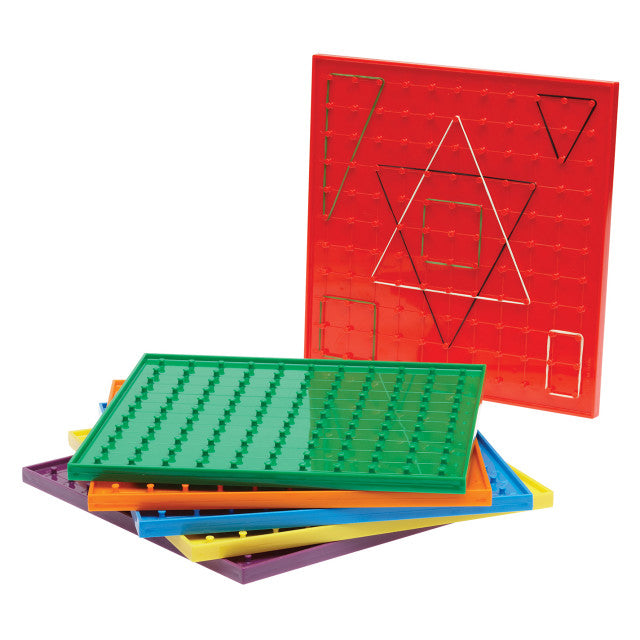 Geoboards 23cm 6pcs,6Col 12 Elastic Bands