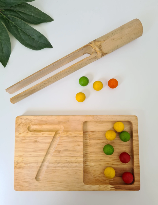 QTOYS Wooden jumbo counting tray Single