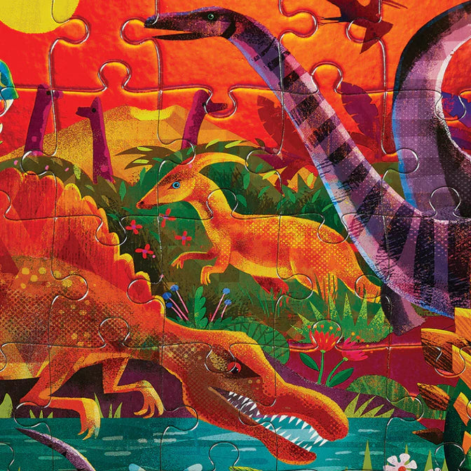 CROCODILE CREEK -  Foil Puzzle 60 pc - Dazzling Dinos