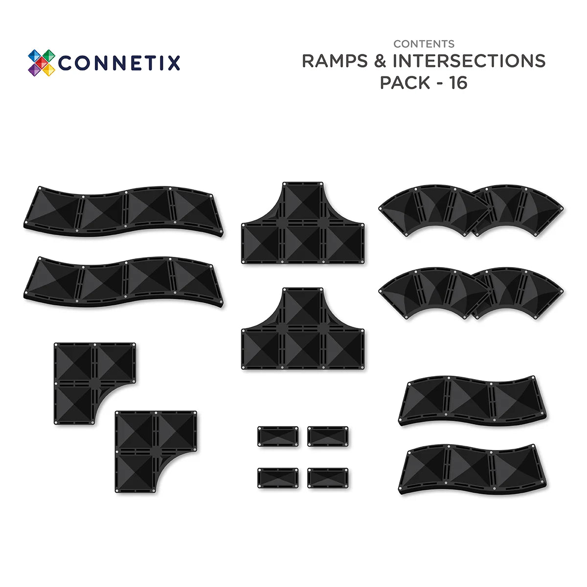 CONNETIX -  Roads - Ramps & Intersections Pack 16 pc 