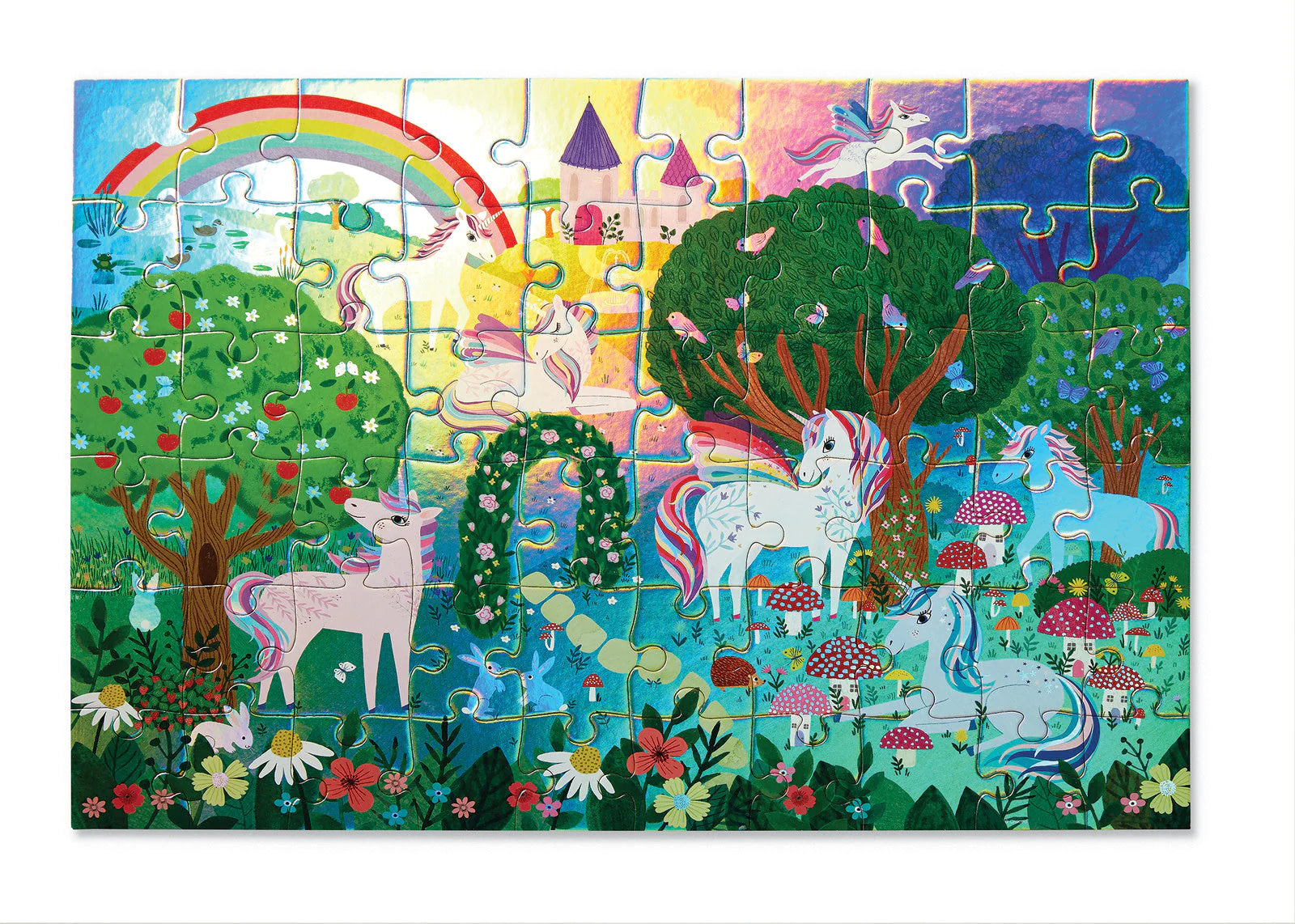 CROCODILE CREEK -   Foil Puzzle 60 pc - Sparkling Unicorn