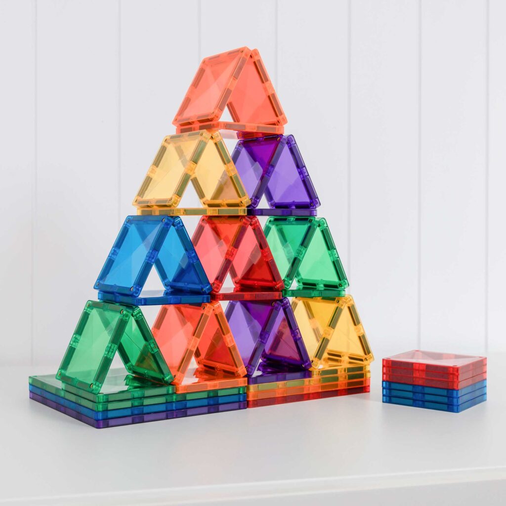 CONNETIX Magnetic Tiles - Rainbow Square Pack 42 pc