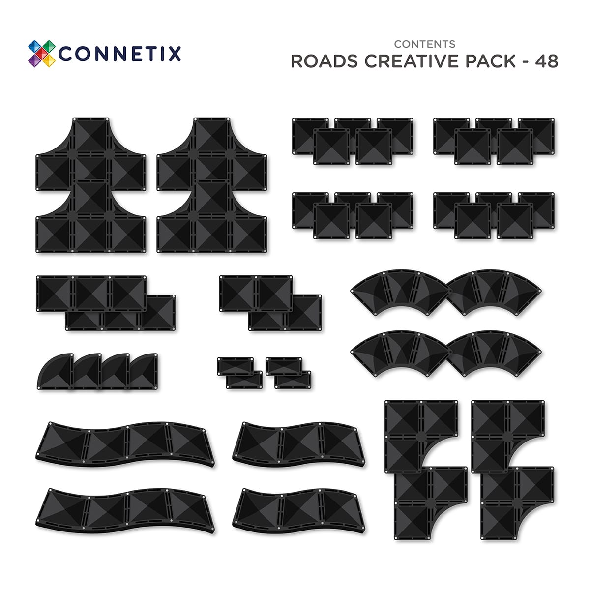 CONNETIX - Roads - Creative Roads Pack 48 pc NEW NEW