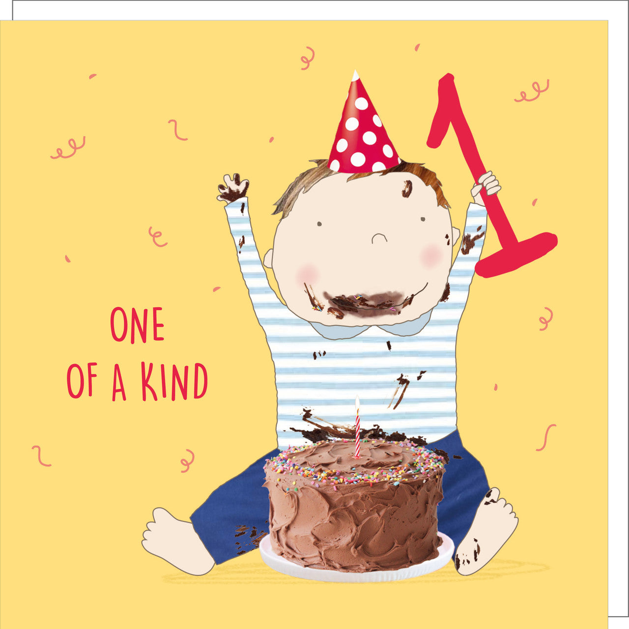 Greeting Card - Age 1 Birthday Boy - Cake Smash