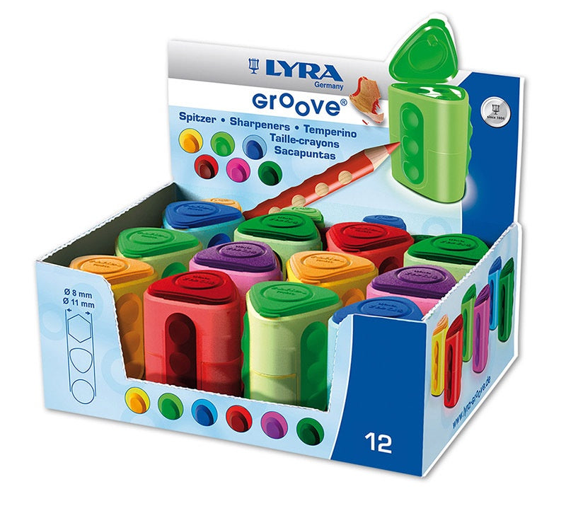 Lyra Twin-Hole Triangular Shaped Sharpener- Box of 12