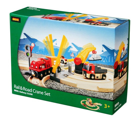 BRIO Train Set - Rail & Road Crane - 33208