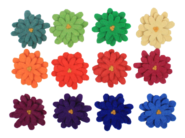 PAPOOSE Goethe Aster Flowers Felt  - Set of 12