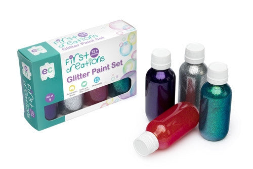 EC Rainbow Paint Set Glitter  - 100ml - Set of 4