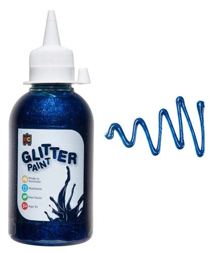 EC Rainbow Paint 250ml Glitter Blue