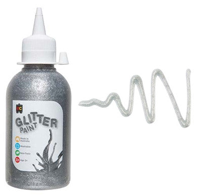 EC Rainbow Paint 250ml Glitter Silver