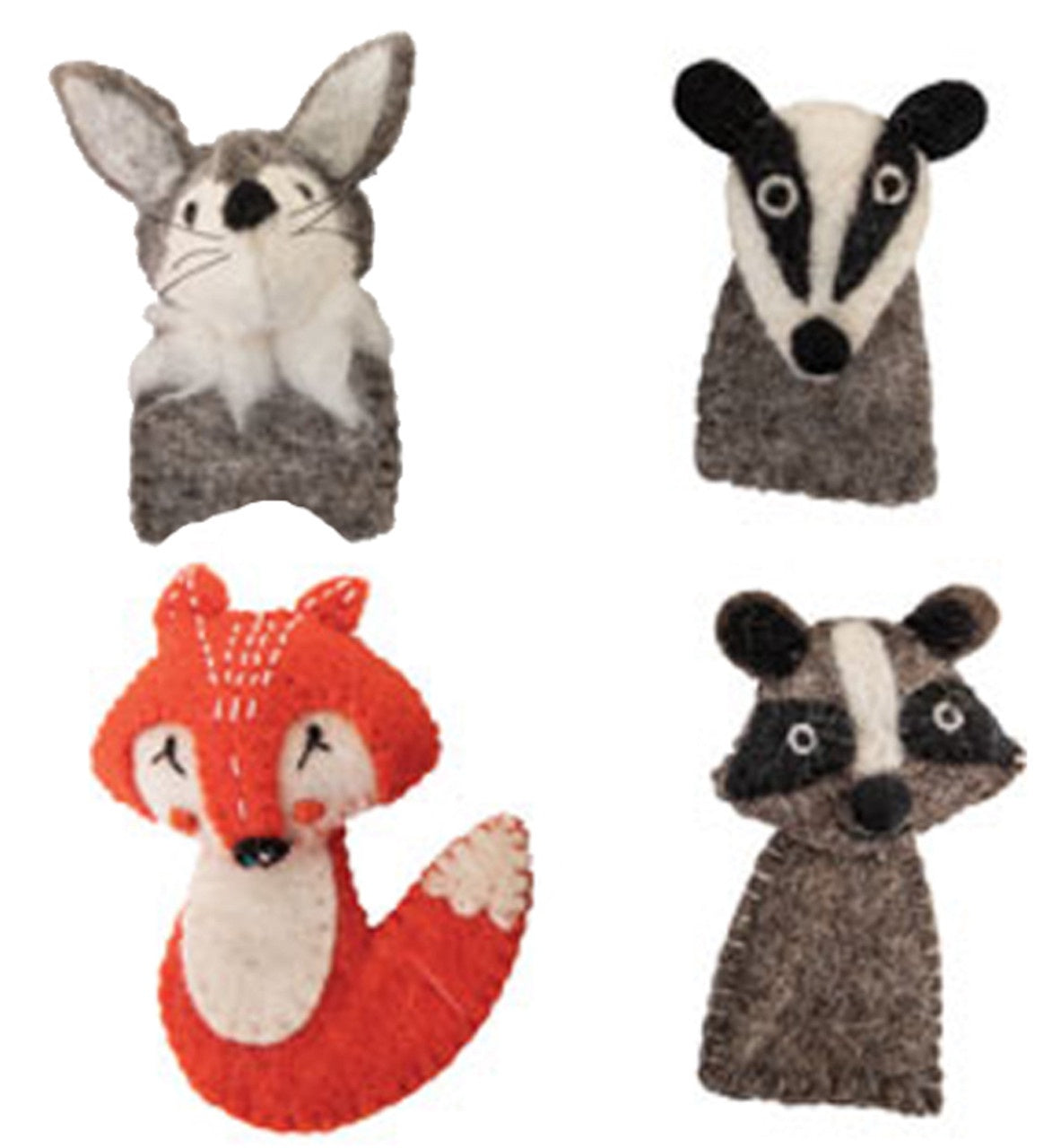 PAPOOSE Felt Finger Puppets Set of 4 -  Woodland Friends