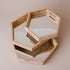 Qtoys - Mirror Trays Hexagonal set of 3 - Wooden