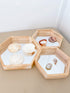 Qtoys - Mirror Trays Hexagonal set of 3 - Wooden