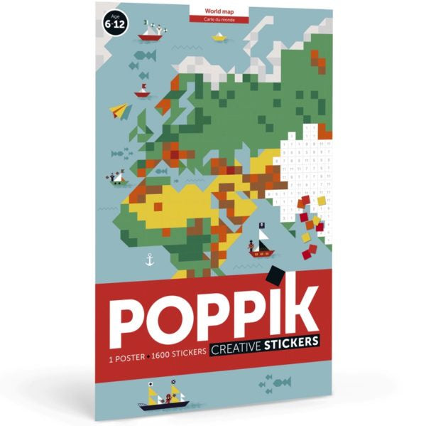 Poppik Art Kit - Creative Stickers - World Map