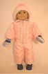 Dress My Doll Pink Skiing outfit with mittens