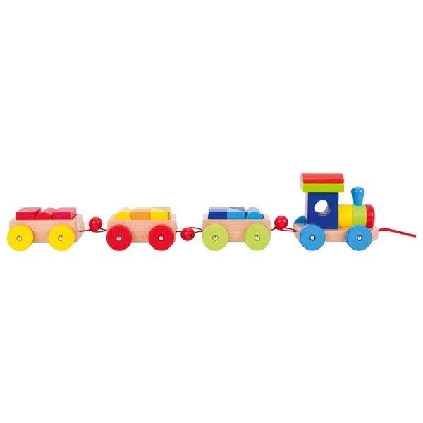 GOKI Colourful - Train with Carriages - Wooden 47cm