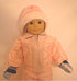 Dress My Doll Pink Skiing outfit with mittens